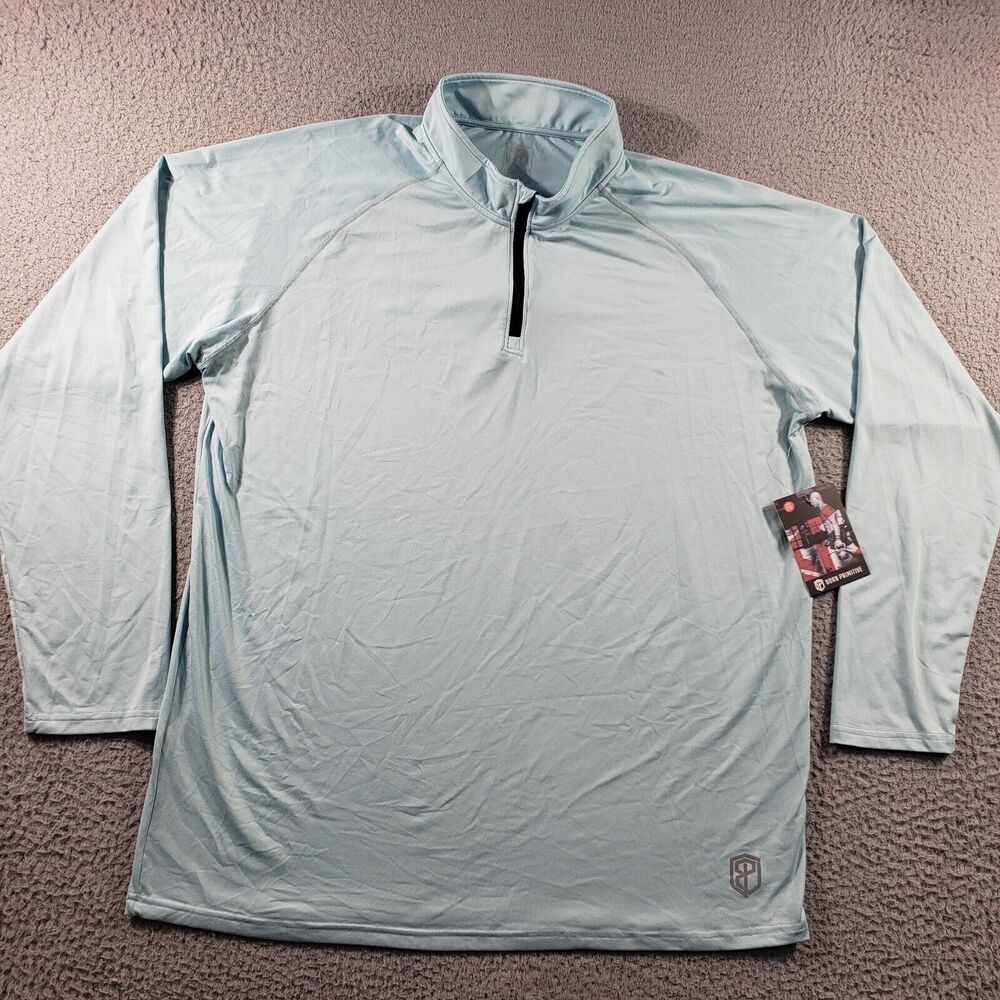 Born Primitive Shirt Men's 3XL Blue 1/4 Zip NWT Stretch Athleisure Pullover